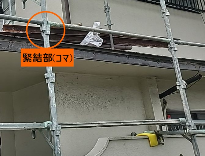 くさび緊結式足場の緊結部　コマ